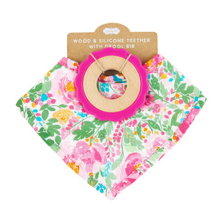 Floral Teether Bib Set